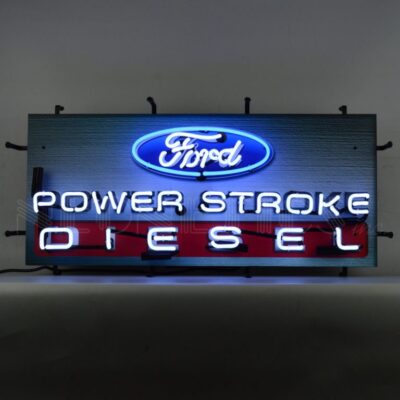 A rectangular Ford Diesel neon sign.