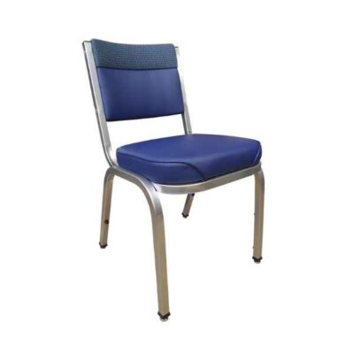 Blue stackable restaurant chairs